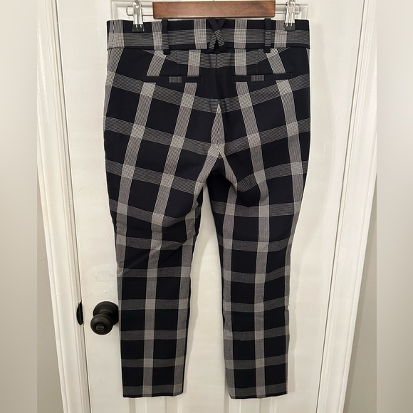 Anthropologie Size 2 Essential Slim Black and White Plaid Pants Trousers - Picture 3 of 5